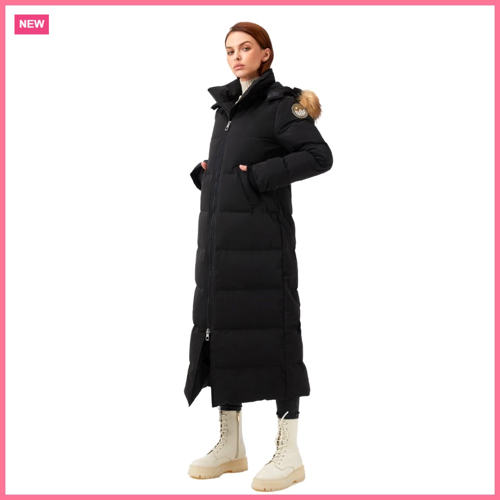 Long Down Parka Jacket 750+ Fill Power Full-Length Puffer Coat